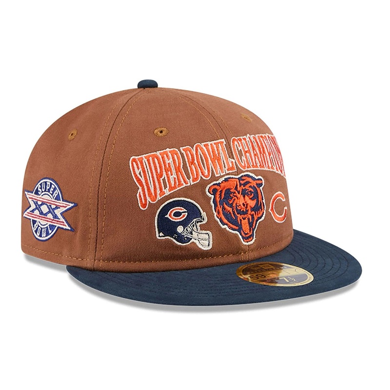 Chicago Bears NFL Champions Dark Beige Retro Crown 59FIFTY Fitted Cap 6 7/8