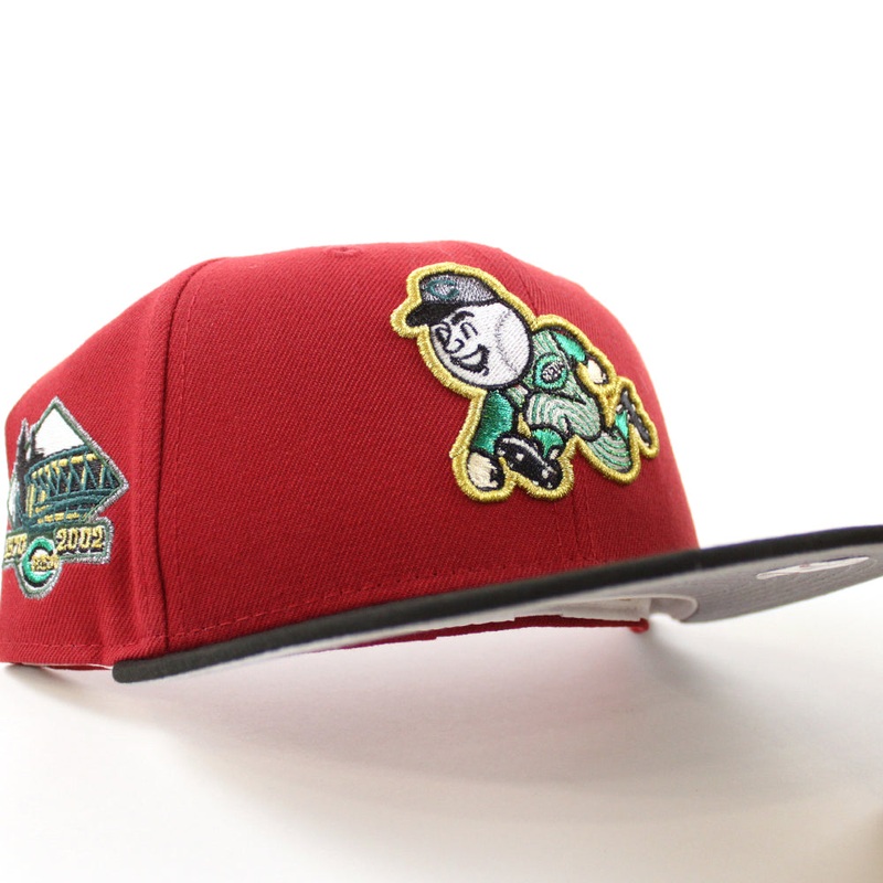 Cincinnati Reds 1970-2002 Stadium Patch New Era 59Fifty Fitted Hat (Glow in the Dark Red Black Gray Under Brim) 7