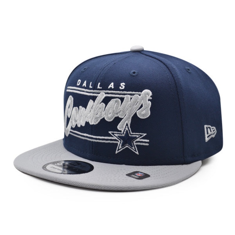 Dallas Cowboys New Era TEAM SCRIPT 9Fifty Snapback NFL Hat  Navy/Gray