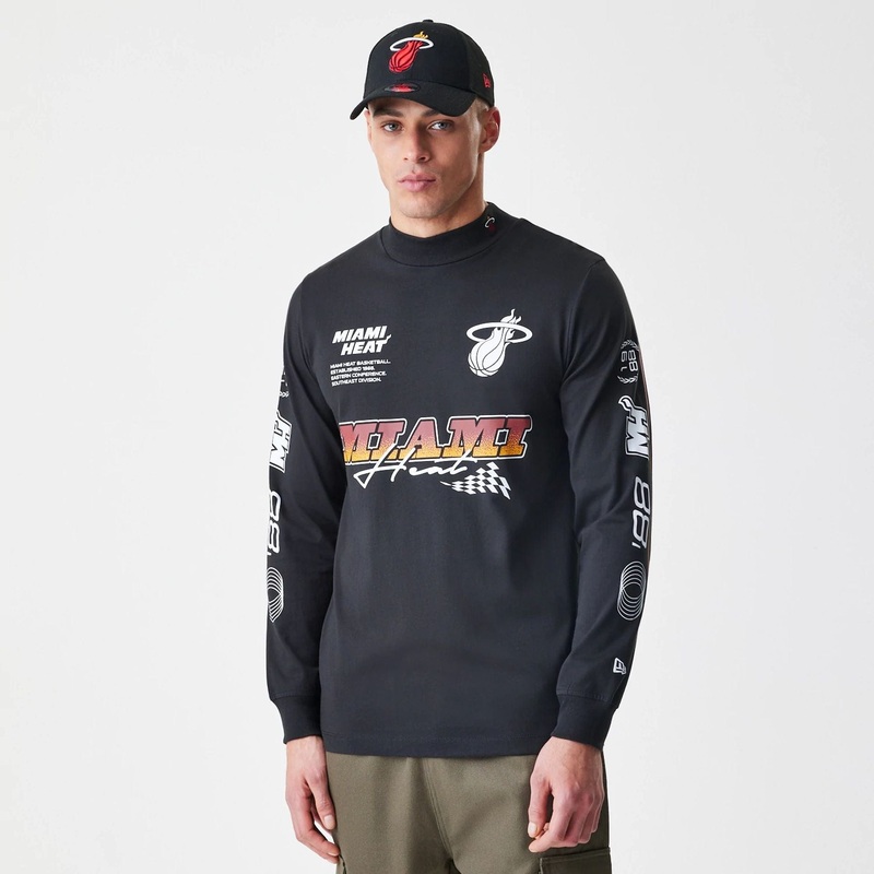 Miami Heat Modern Driver Black Long Sleeve T-Shirt S