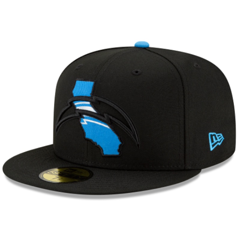 New Era Los Angeles Chargers State Logo Reflect Blue Bottom Fitted Hat