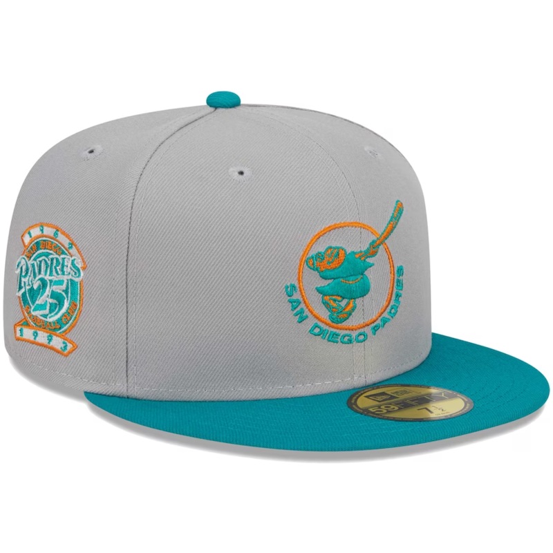 New Era San Diego Padres Swinging Friar Gray/Teal 2023 59FIFTY Fitted Hat