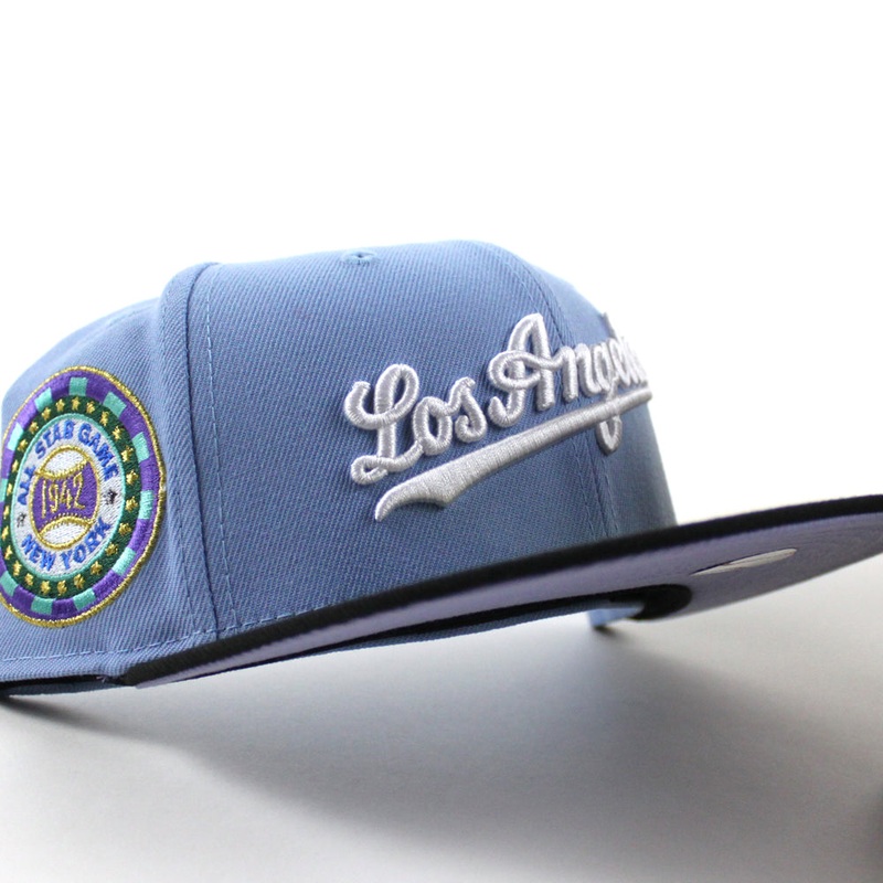 PRE-ORDER Los Angeles Dodgers 1942 All Star Game New Era 59Fifty Fitted Hat (Birdseye Blue Black lavender Under Brim) 7