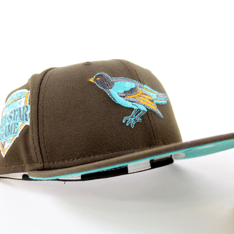 Baltimore Orioles 1992 All-Star Game 59Fifty New Era Fitted Hat (GITD Walnut Teal Under Brim) 7