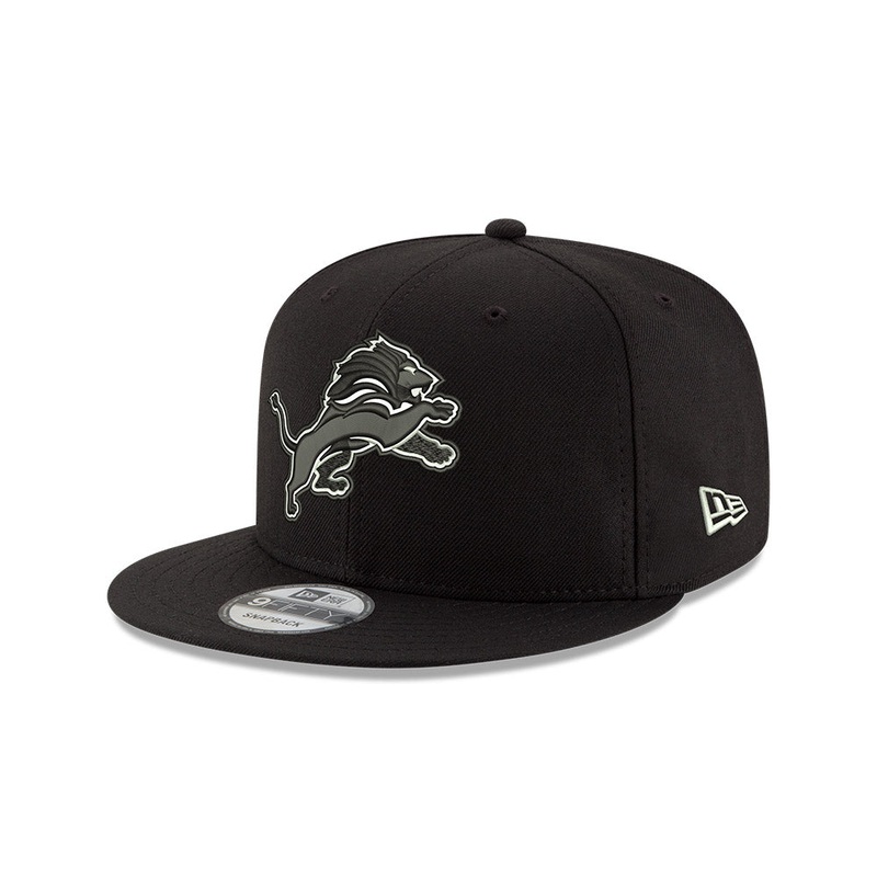 Detroit Lions New Era BLACK-WHITE SERIES 9Fifty Snapback Hat – Black/White