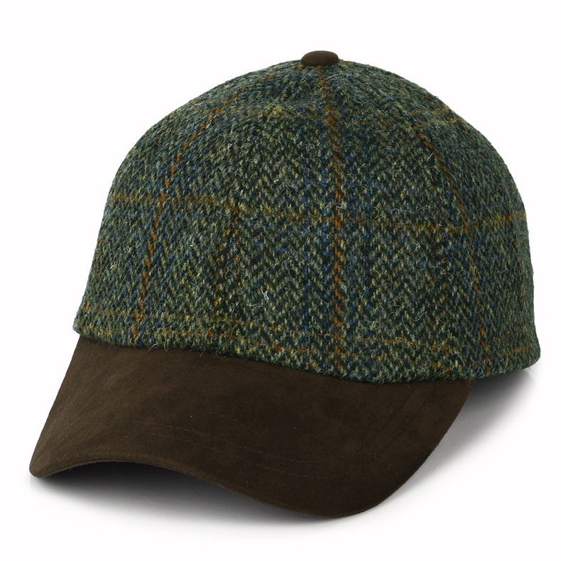 Failsworth Hats HARRIS TWEED Baseball Cap – Olive-Brown Adjustable
