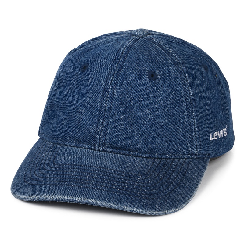 Levi’s Hats Essential Denim Baseball Cap With Blank Tab – Blue Adjustable