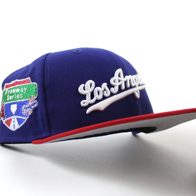 Los Angeles Dodgers Freeway Series New Era 59Fifty Fitted Hat (Royal Blue Scarlet Red Green Under Brim) 7