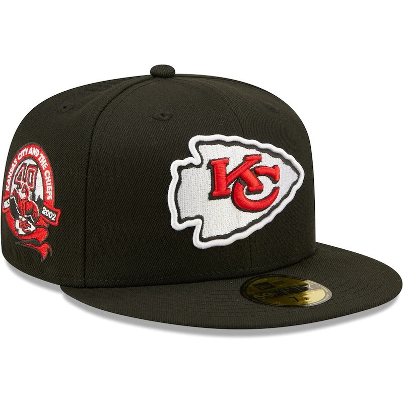 New Era Kansas City Chiefs Black Team 40th Anniversary Patch 59FIFTY Fitted Hat