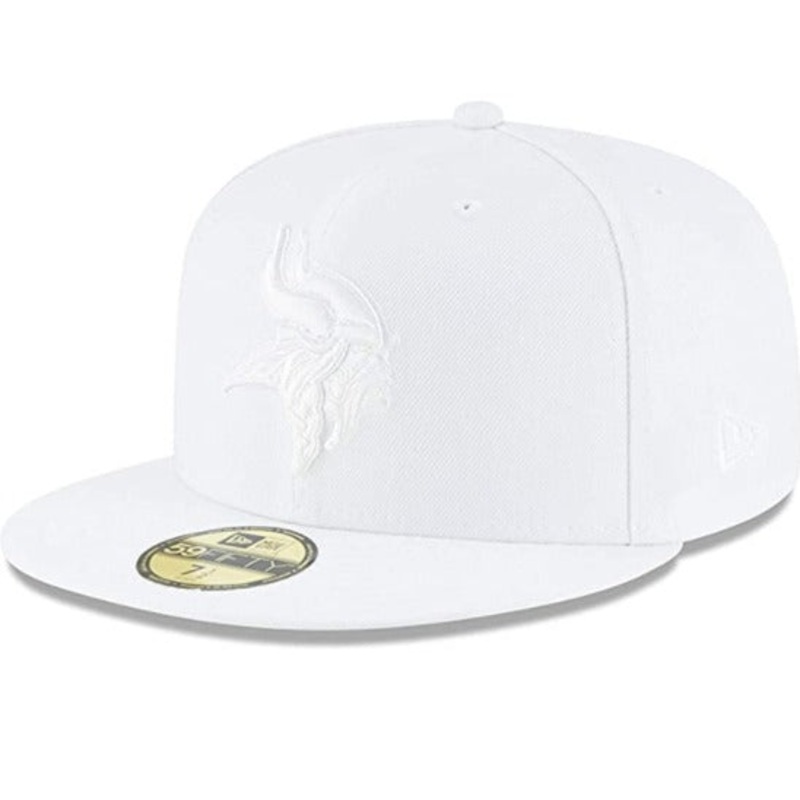 New Era Minnesota Vikings White on White 59FIFTY Fitted Hat