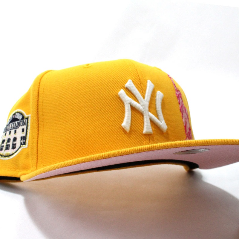 New York Yankees Statue of Liberty 27 World Championships 59Fifty New Era Fitted Hat (Gold Pink Under Brim) 7
