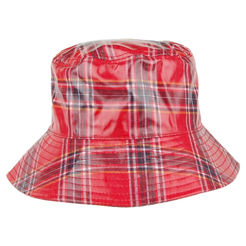 Scala Hats Bastia Tartan Rain Hat – Red-Black 1-Size