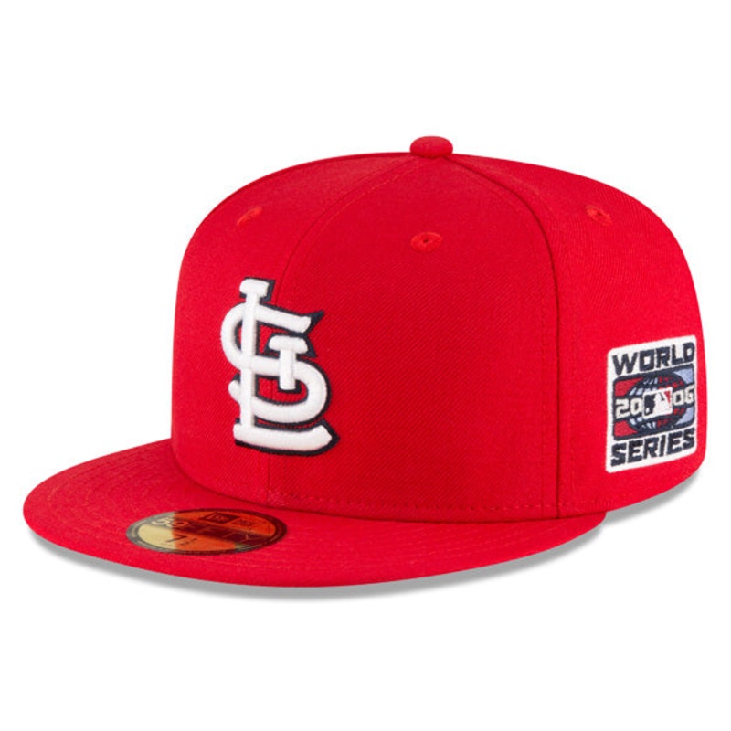 St.Louis Cardinals New Era 2006 WORLD SERIES Side Patch 59FIFTY Fitted MLB Hat  Red 6 7/8
