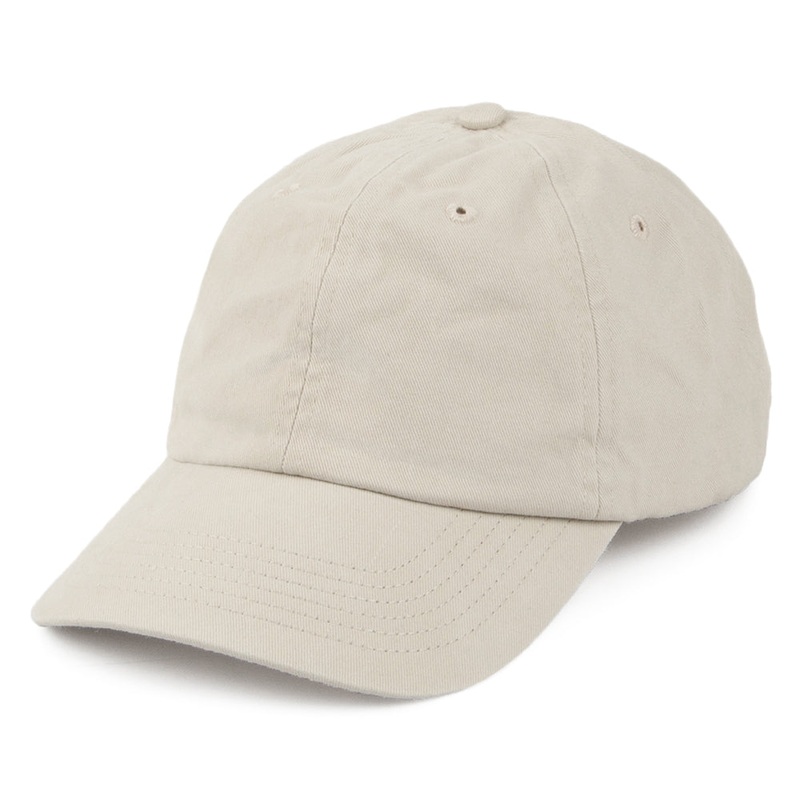 Washed Cotton Baseball Cap – Beige Adjustable