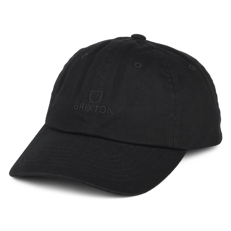 Brixton Hats Alpha LP Cotton Baseball Cap – Washed Black Adjustable