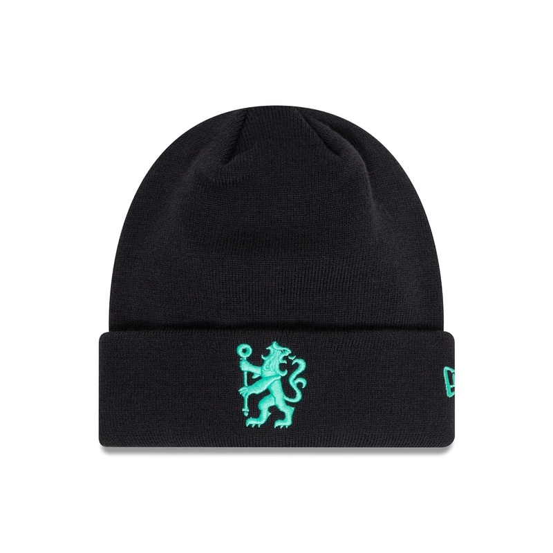 Chelsea FC Lion Crest Seasonal Pop Navy Cuff Knit Beanie Hat OSFM