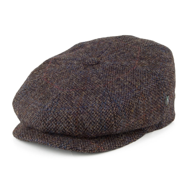 City Sport Birdseye HARRIS TWEED Newsboy Cap – Grey-Brown S