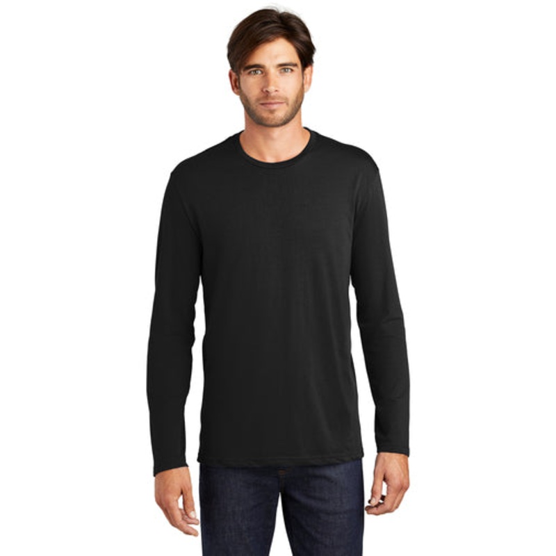 District Perfect Weight Long Sleeve Unisex Tee – Jet Black S
