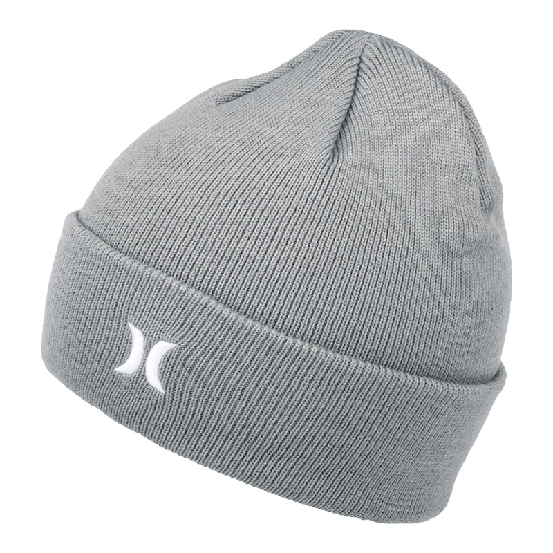 Hurley Hats Icon Cuff Beanie Hat – Grey 1-Size