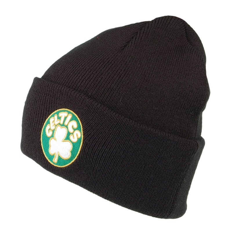 Mitchell & Ness Boston Celtics Beanie Hat – NBA Team Logo Cuff Knit – Black 1-Size