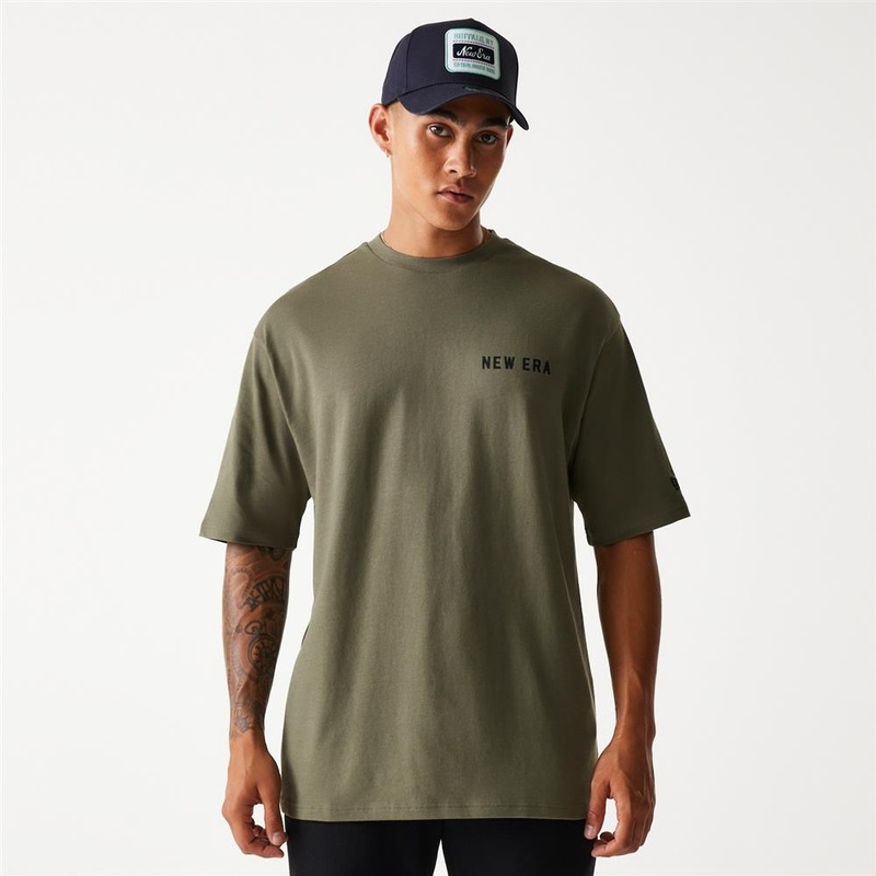 New Era Animal Graphic Oversized Olive Green Tee S