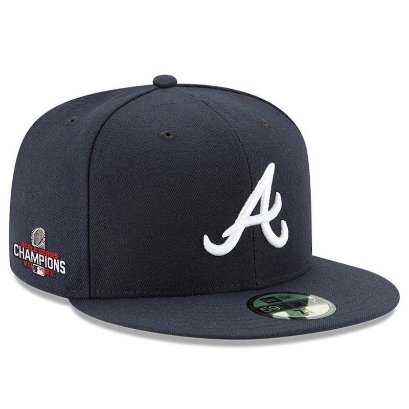 New Era Atlanta Braves Navy 2021 World Series Champions Road Sidepatch 59FIFTY Fitted Hat