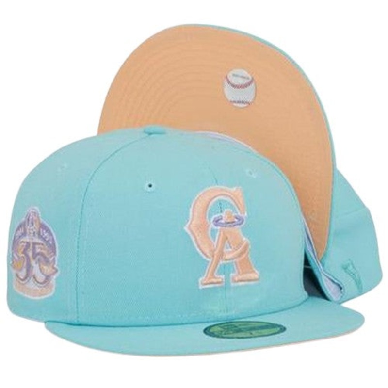 New Era California Angels Mint/Peach 35th Anniversary 59FIFTY Fitted Hat