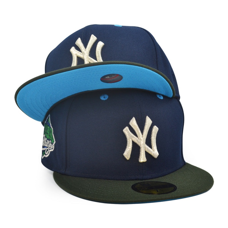 New York Yankees 1999 WORLD SERIES Exclusive New Era 59Fifty Fitted Hat – Ocean Side Navy/Dark Seaweed 6 7/8