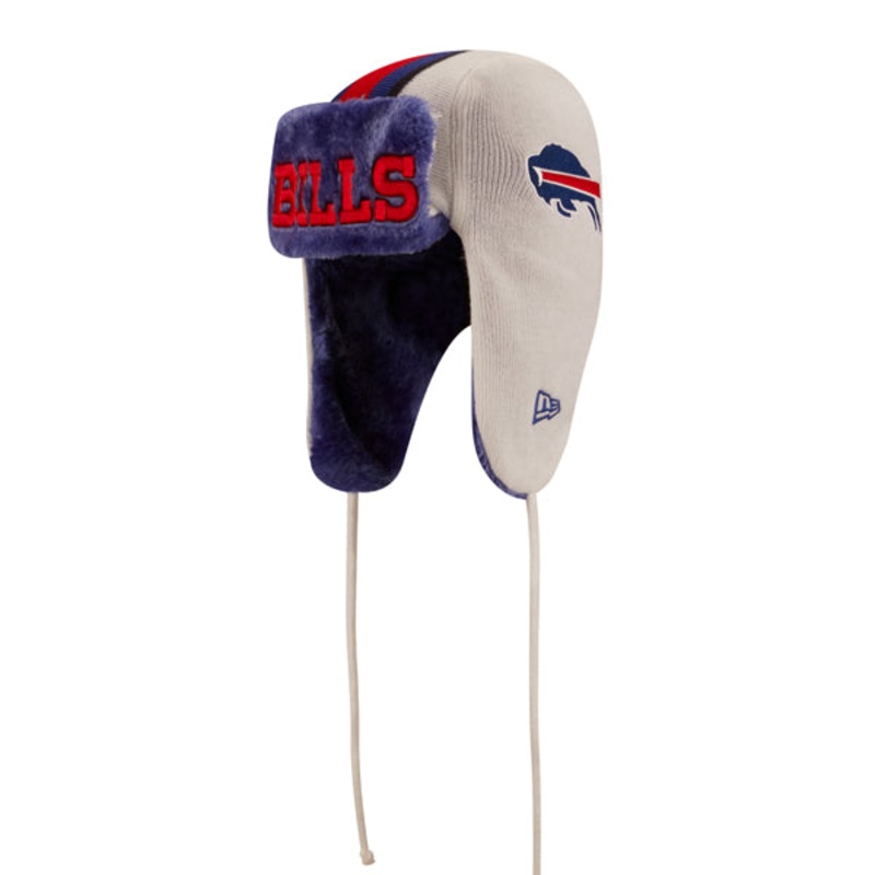 Buffalo Bills New Era NFL Helmet Head Trapper Knit Hat – White/Royal/Red
