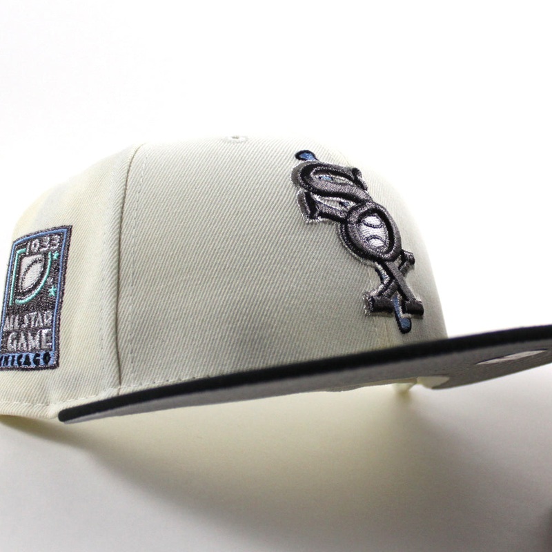 Chicago White Sox 1933 All Star game New Era Fitted 59Fifty Hat (Chrome White Black Gray Under Brim) 7