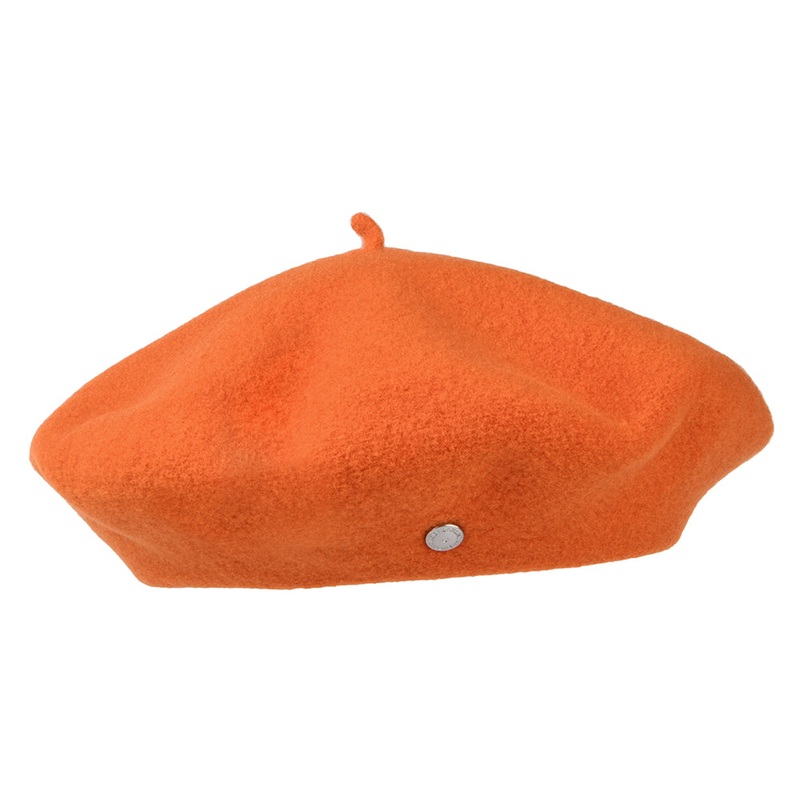 Hritage par Laulhre Hats Authentique Merino Wool Beret – Dark Orange 1-Size