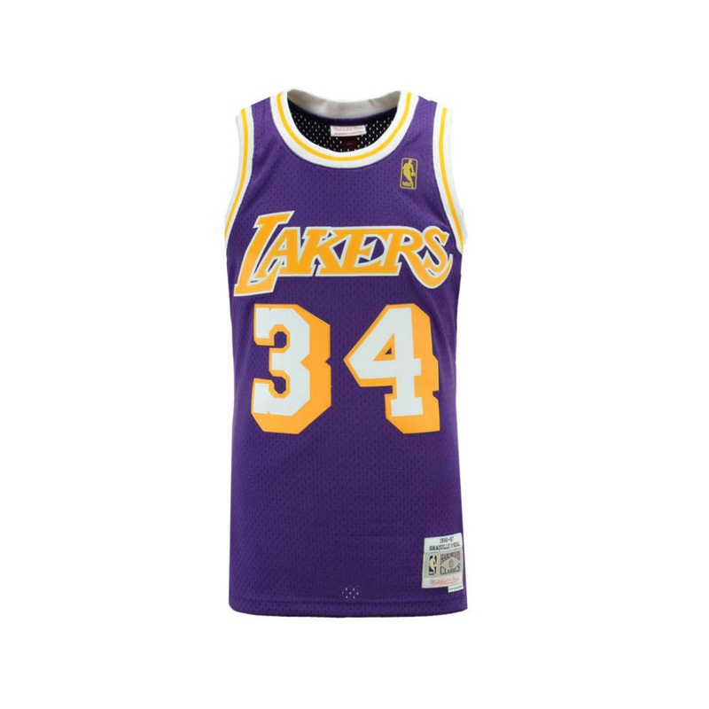 Los Angeles Lakers #34 Shaquille ONeal Mitchell and Ness Swingman Jersey s