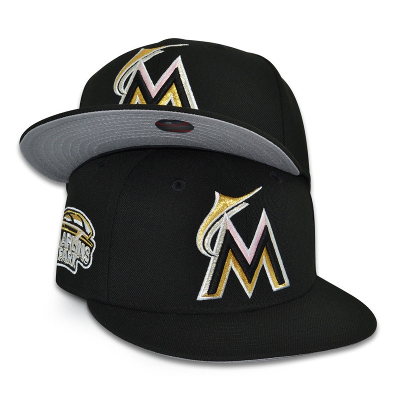 Miami Marlins “MIAMI NIGHTS” Exclusive New Era 59Fifty Fitted Hat – Black 6 7/8