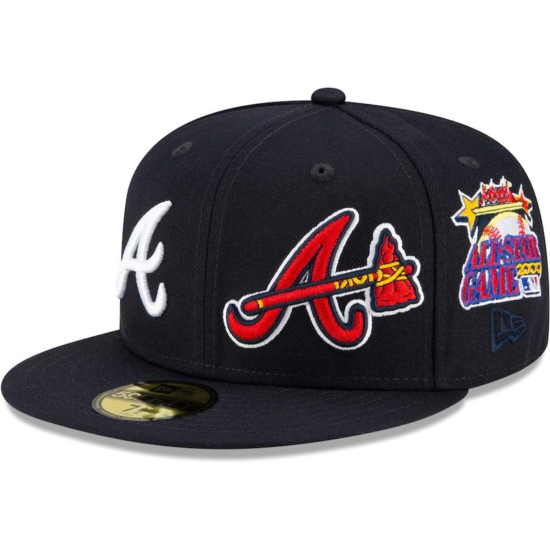 New Era Atlanta Braves Navy Patch Pride 59FIFTY Fitted Hat