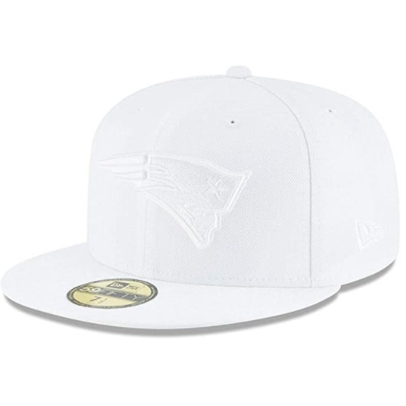 New Era New England Patriots White on White 59FIFTY Fitted Hat