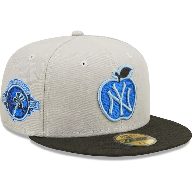 New Era New York Yankees 100th Anniversary Gray/Black Blue Undervisor 2022 59FIFTY Fitted Hat