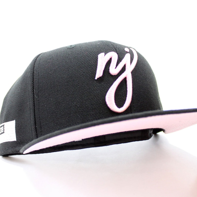 NJ Script New Era 59Fifty Fitted Hat (Black Pink Under Brim) 7