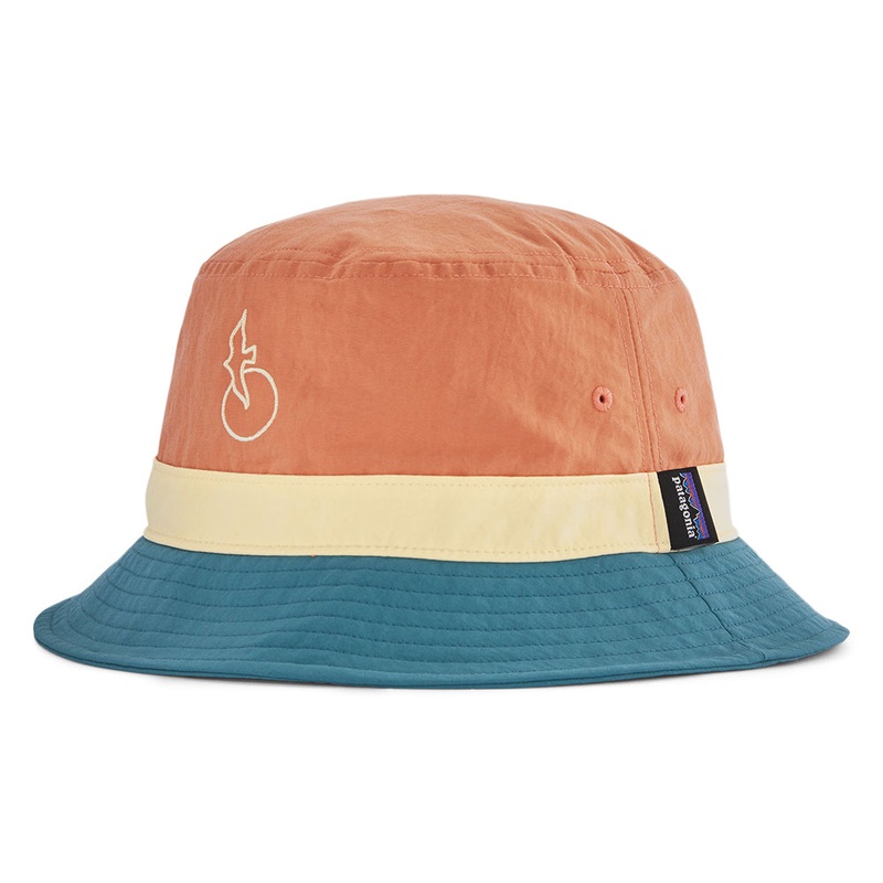 Patagonia Hats Swelldrifter Wavefarer Bucket Hat – Rust-Buttermilk-Teal Small/Medium
