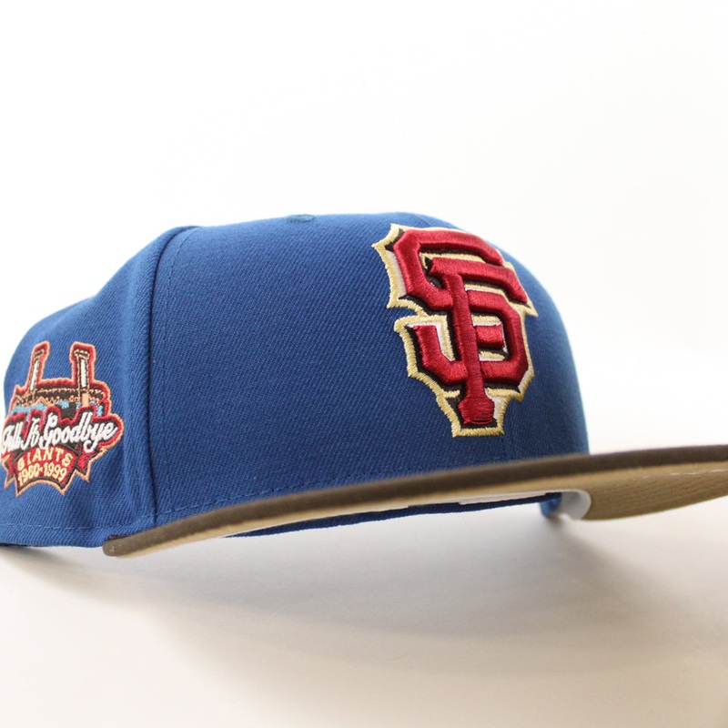 San Francisco Giants Tell It GoodBye New Era 59Fifty Fitted Hat (GITD SeaShore Blue Walnut Khaki Under Brim) 7