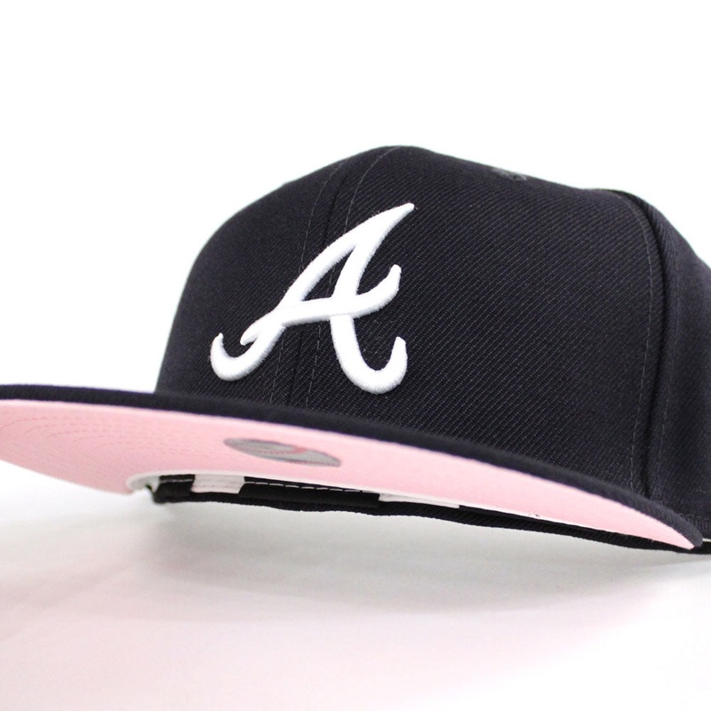 Atlanta Braves New Era 59Fifty Fitted Hat (Team Color Pink Under Brim) 7