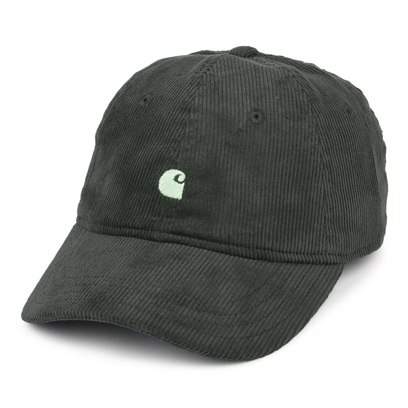 Carhartt WIP Hats Harlem Corduroy Baseball Cap – Forest-Light Green Adjustable