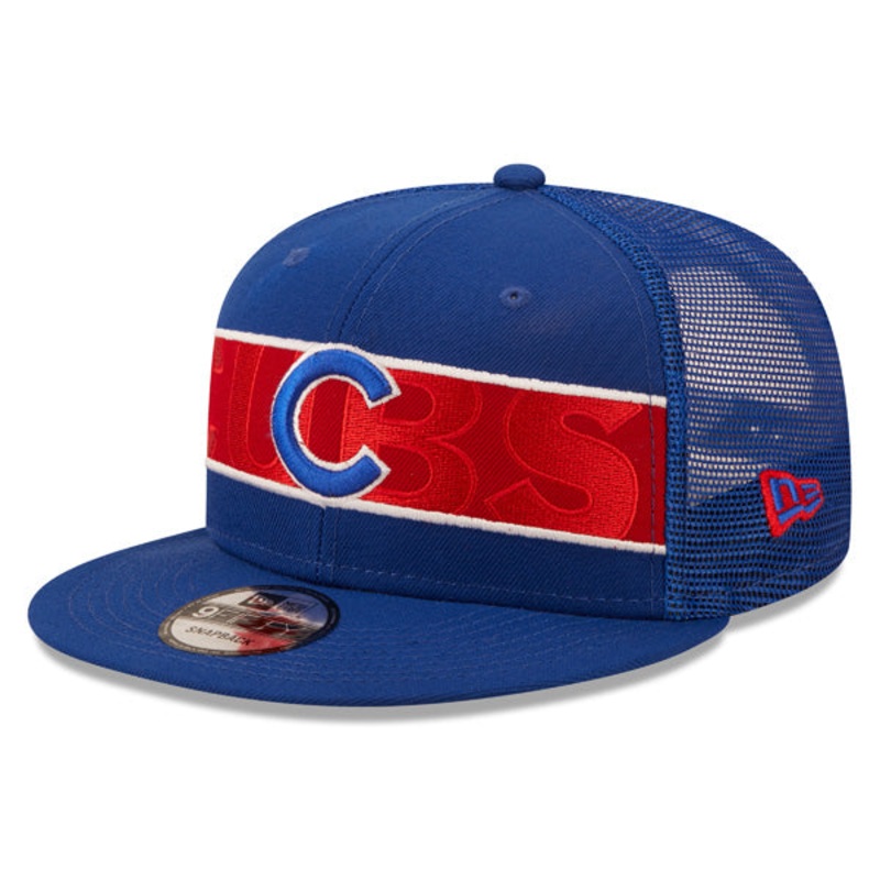 Chicago Cubs New Era MLB TONAL BAND TRUCKER 9FIFTY Snapback Hat – Royal/Red