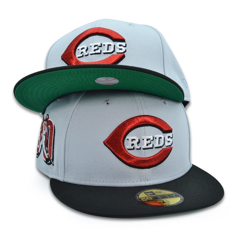 Cincinnati Reds “THE KID” Exclusive New Era 59Fifty Fitted Hat -Snow Gray/Black 6 7/8