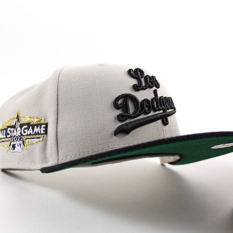Los Angeles Dodgers 2022 All Star Game New Era 59Fifty Fitted Hat (Stone Black Green Under Brim) 7