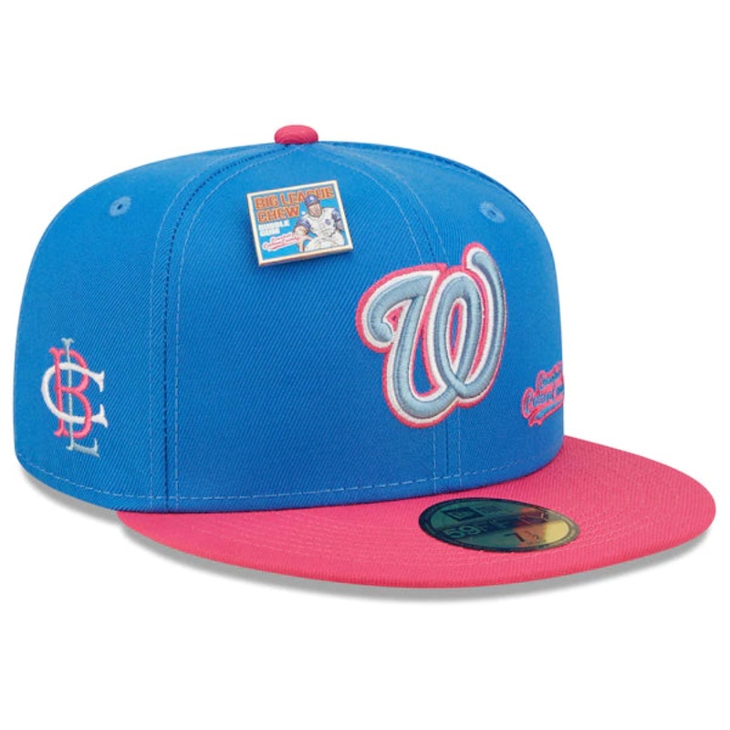 New Era MLB x Big League Chew  Washington Nationals Curveball Cotton Candy Flavor Pack 59FIFTY Fitted Hat – Blue/Pink