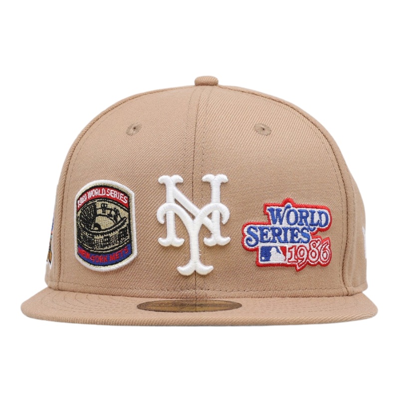 New Era New York Mets ‘World Series Multi Logo’ Tumbleweed 2023 59FIFTY Fitted Hat