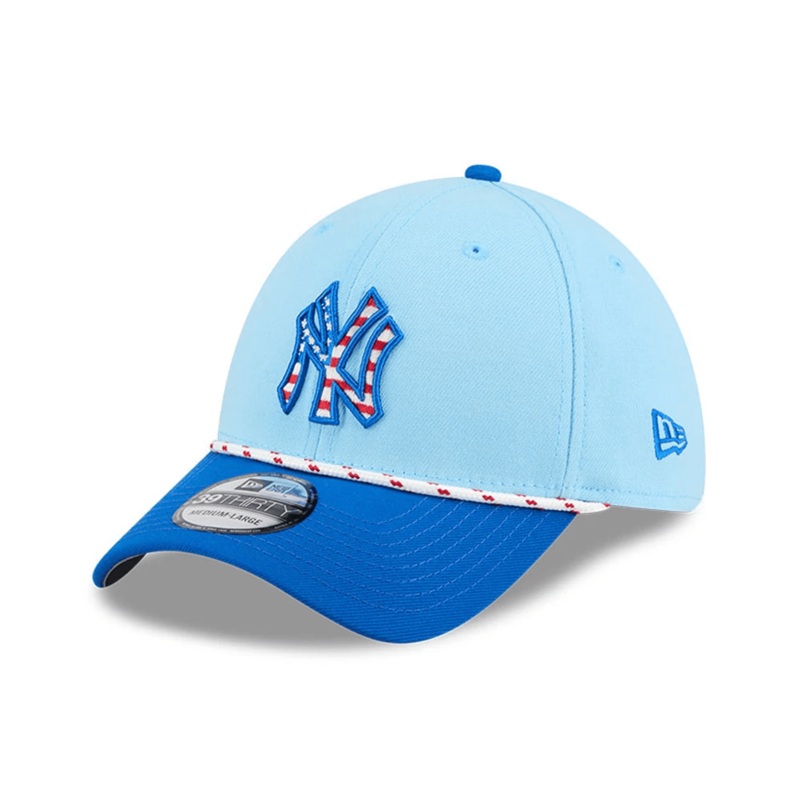 New York Yankees MLB 4th Of July Blue 39THIRTY Stretch Fit Cap S-M