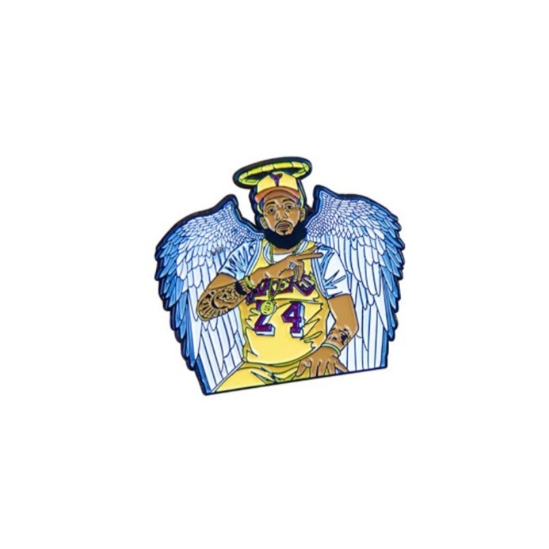 Nipsey Hussle Kobe Bryant Angel Enamel Fitted Hat Pin