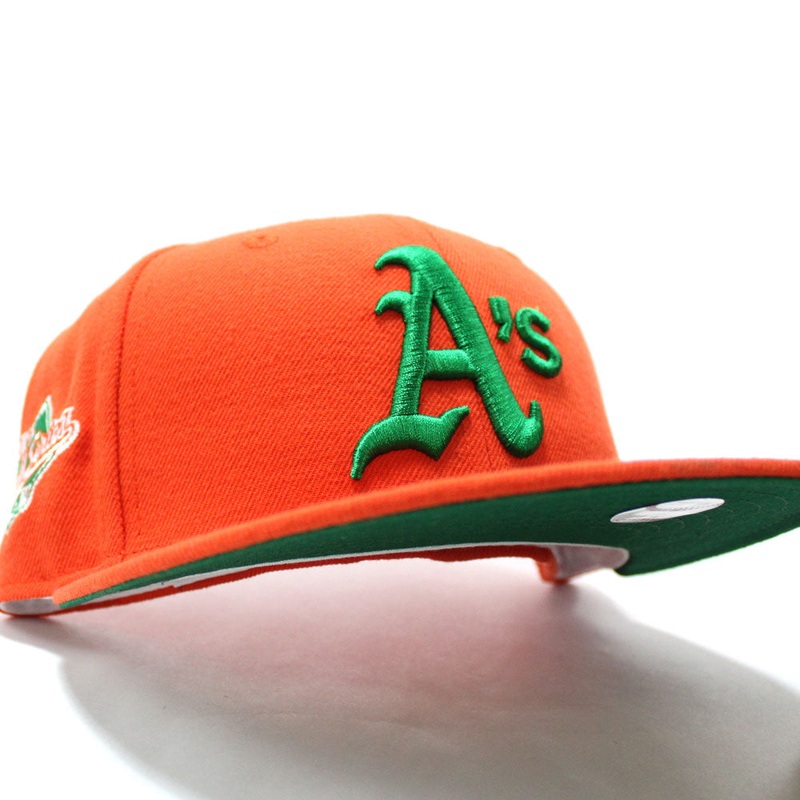 Oakland Athletics 1989 World Series Battle of The Bay New Era 59Fifty Fitted Hat (Orange Green Under Brim) 7