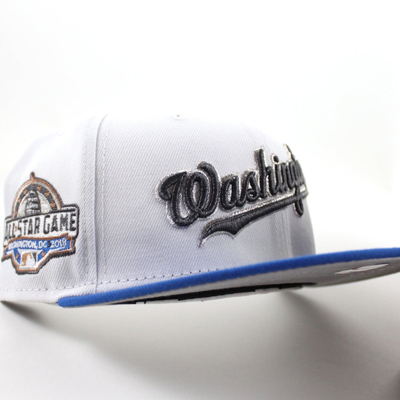 Washington Nationals 2018 All Star Game New Era 59Fifty Fitted Hat (White Light Blue Gray Under Brim) 7